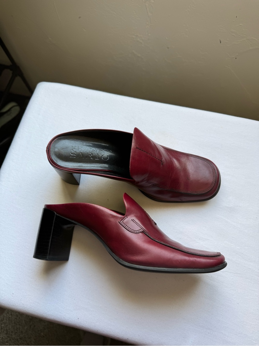 Franco Sarto Cherry Red Mule Heels ❤️‍🔥 Size 7.5